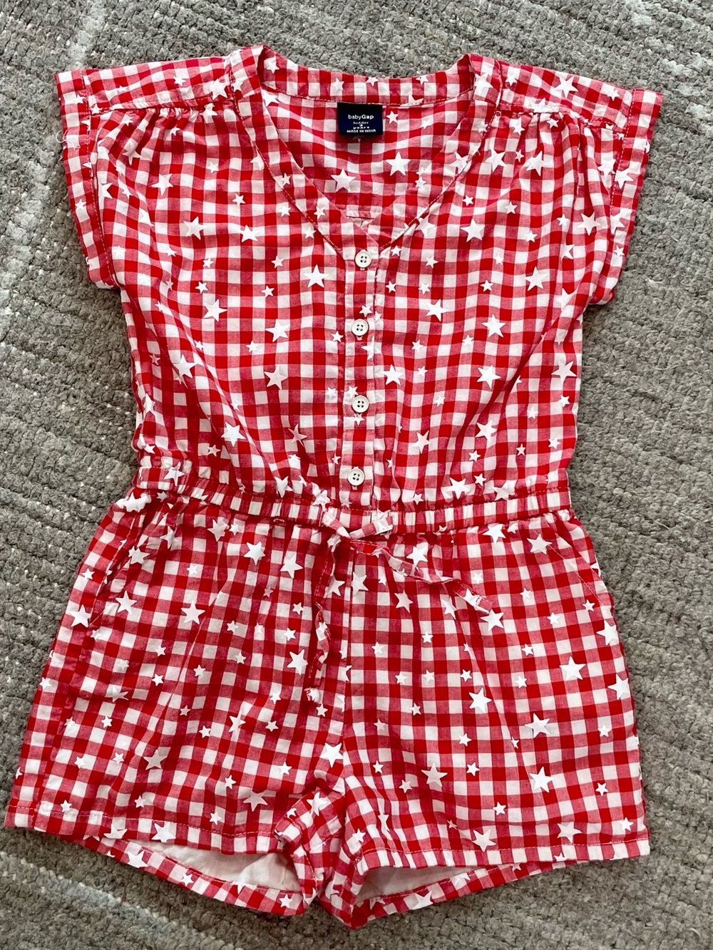 GAP Red Gingham Star-Print Girls Romper 🇺🇸